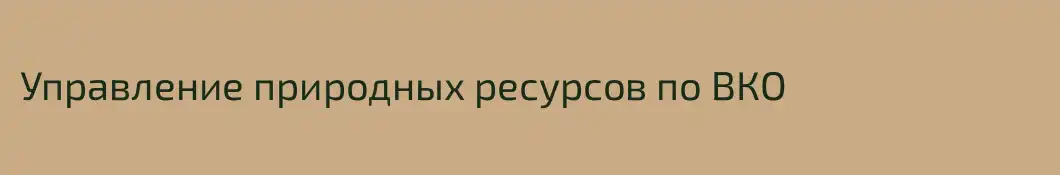 Управление природных ресурсов по ВКО